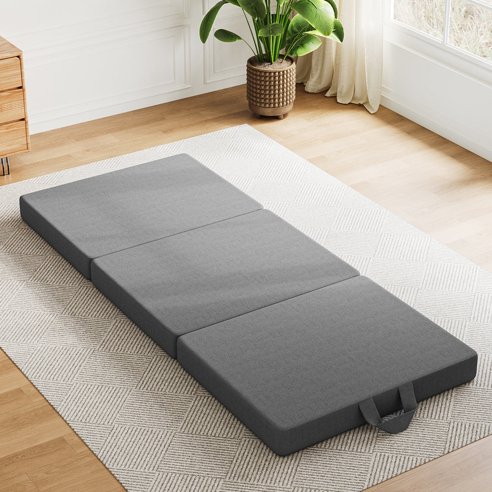 10cm Small King Single BedStory 3-Fold Mattress Folding Foam Bed Washable Cover, 190x80cm - Image 4