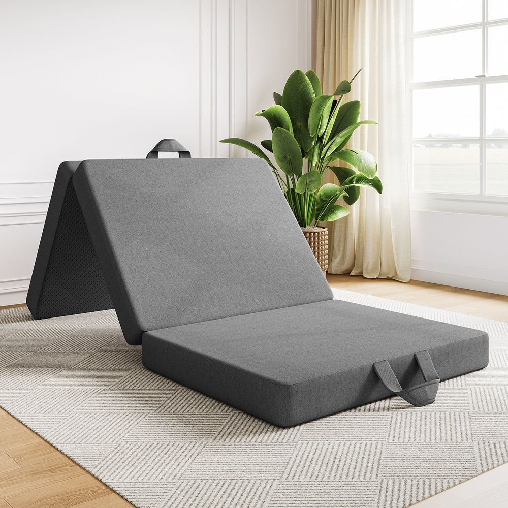 15cm Small King Single BedStory 3-Fold Mattress Folding Foam Bed Washable Cover, 190x80cm - Image 4