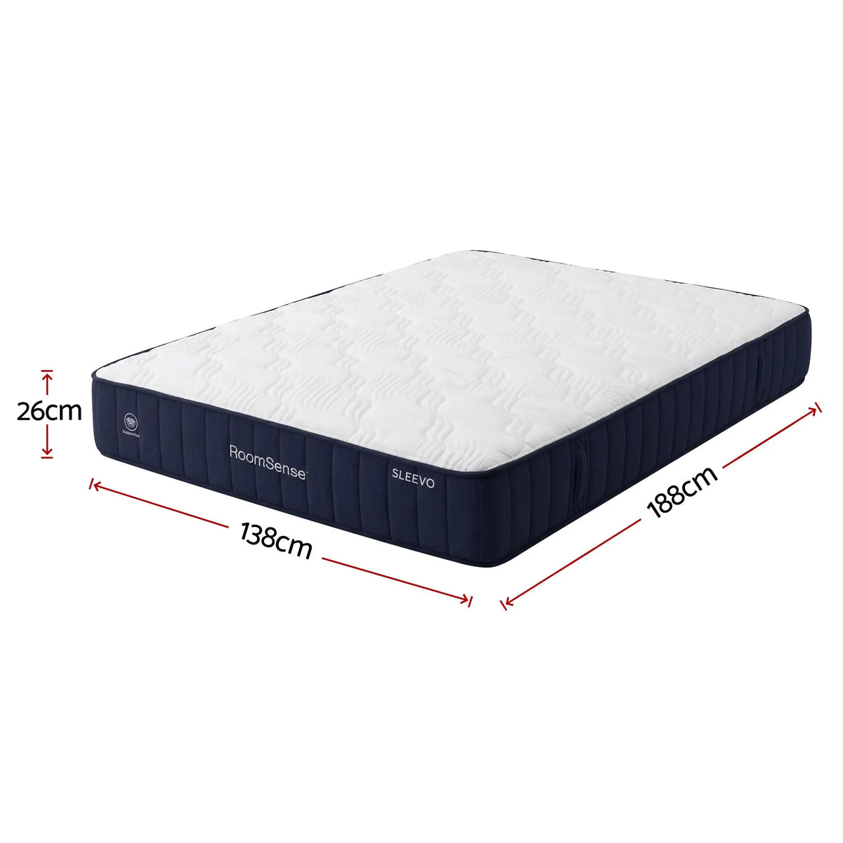 RoomSense Double 26cm Firm Mattress Bundle with Oatmeal Wooden Bed Frame - Image 4