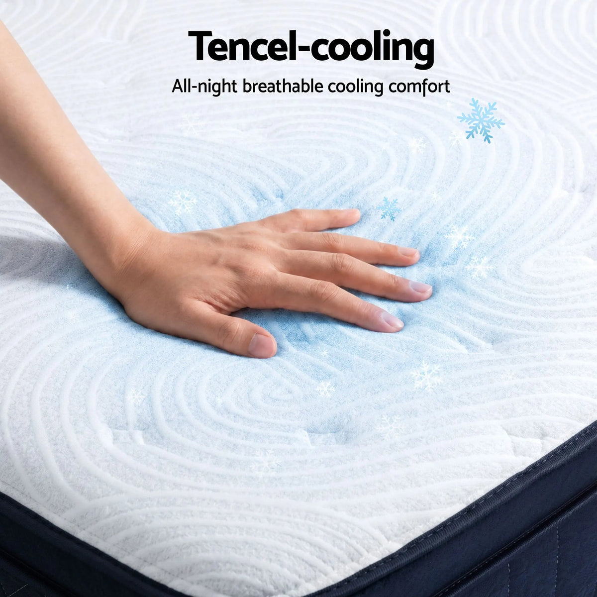 RoomSense King Single Mattress, 34cm Thick Medium Soft Hybrid Mattress for Back Pain Relief, Tencel Cooling Pocket Spring Mattress King Single Size in a Box - Image 4