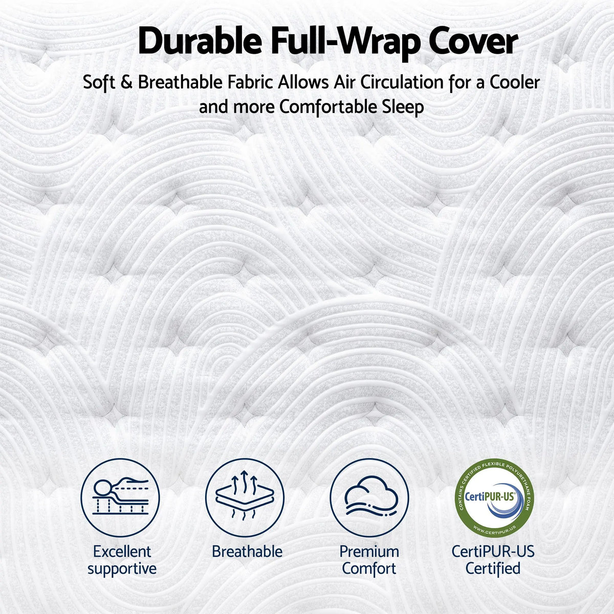 RoomSense Queen Mattress, 34cm Thick Medium Firm Hybrid Mattress for Back Pain Relief, Tencel Cooling Pocket Spring Mattress Queen Size in a Box - Image 9