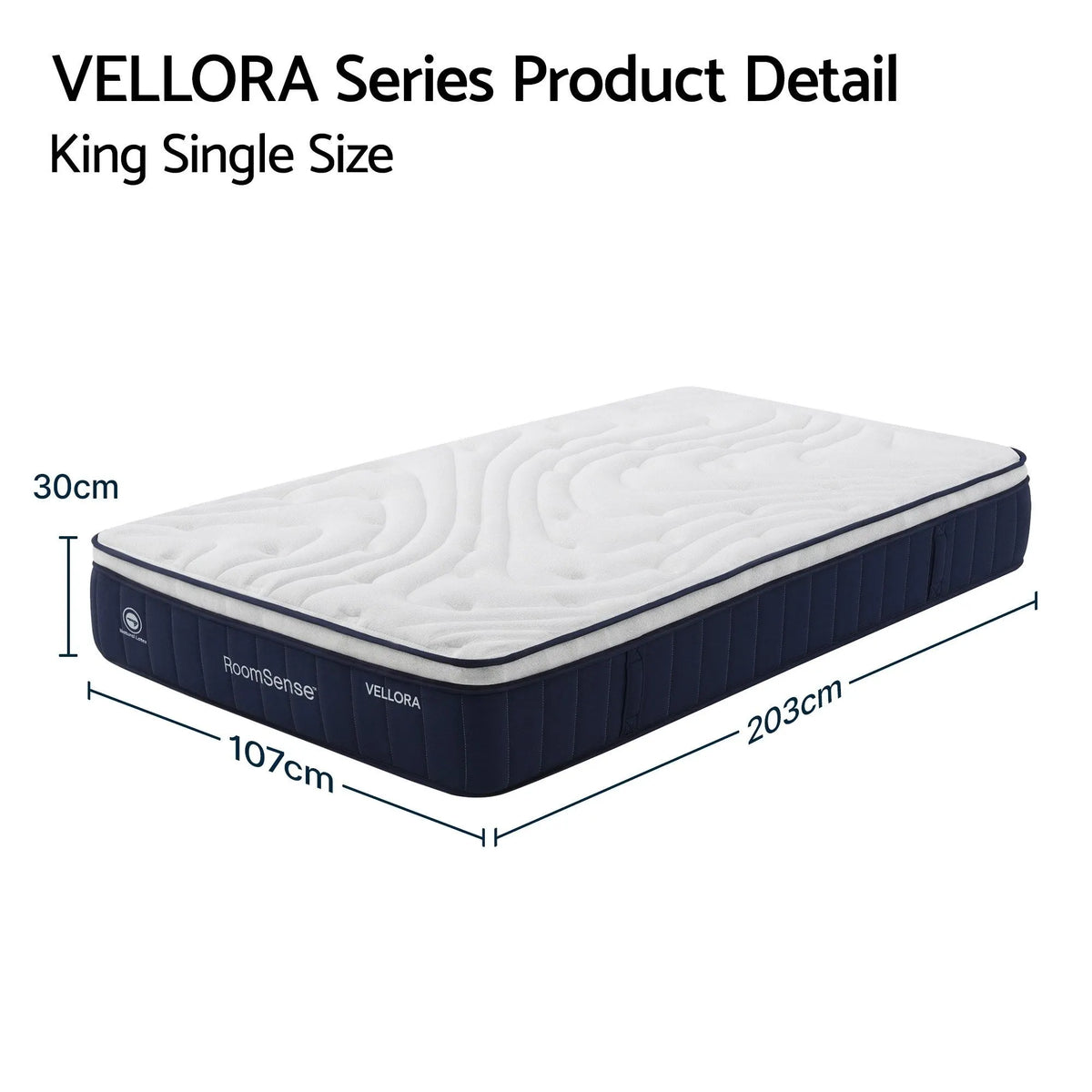 RoomSense King Single Mattress , 30cm Medium Firm Hybrid Mattress with Latex Lumbar Support for Back Pain Relief , Pocket Spring Mattress King Single Size in a Box - Image 4