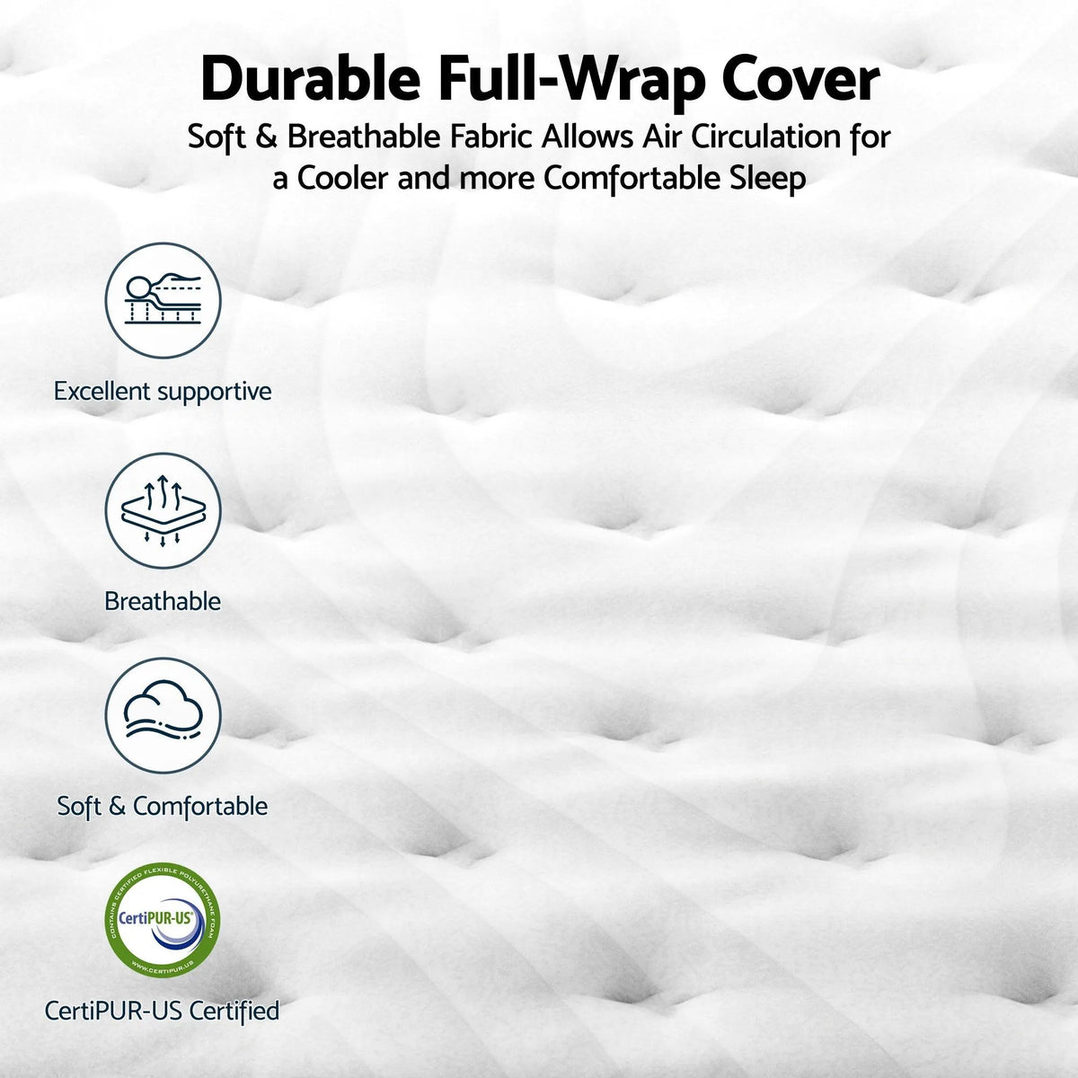 RoomSense King Single Mattress , 30cm Medium Firm Hybrid Mattress with Latex Lumbar Support for Back Pain Relief , Pocket Spring Mattress King Single Size in a Box - Image 8