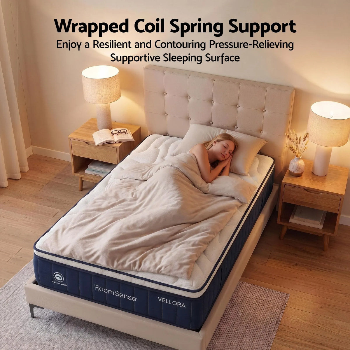 RoomSense King Single Mattress , 30cm Medium Firm Hybrid Mattress with Latex Lumbar Support for Back Pain Relief , Pocket Spring Mattress King Single Size in a Box - Image 9