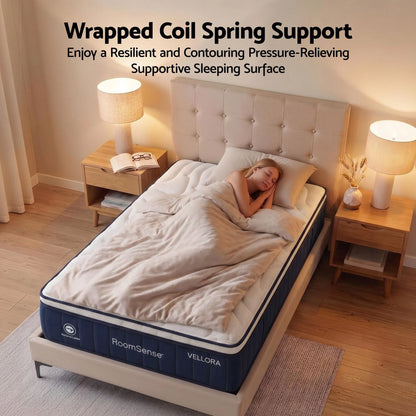 RoomSense King Single Mattress , 30cm Medium Firm Hybrid Mattress with Latex Lumbar Support for Back Pain Relief , Pocket Spring Mattress King Single Size in a Box - Image 9