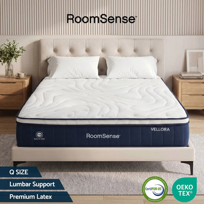 RoomSense Queen Mattress , 30cm Medium Firm Hybrid Mattress with Latex Lumbar Support for Back Pain Relief , Pocket Spring Mattress Queen Size in a Box - Image 2