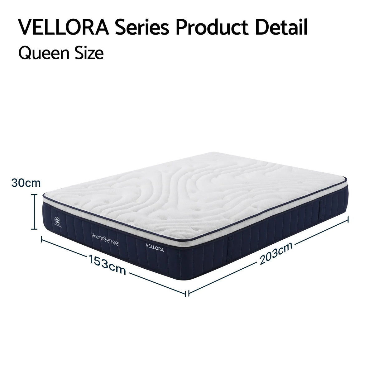 RoomSense Queen Mattress , 30cm Medium Firm Hybrid Mattress with Latex Lumbar Support for Back Pain Relief , Pocket Spring Mattress Queen Size in a Box - Image 4