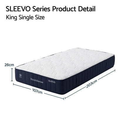 RoomSense King Single Mattress, 26cm Orthopedic Firm Mattress for Back Pain Relief, Pocket Spring Hybrid Mattress King Single Size for Home & Rental - Image 3