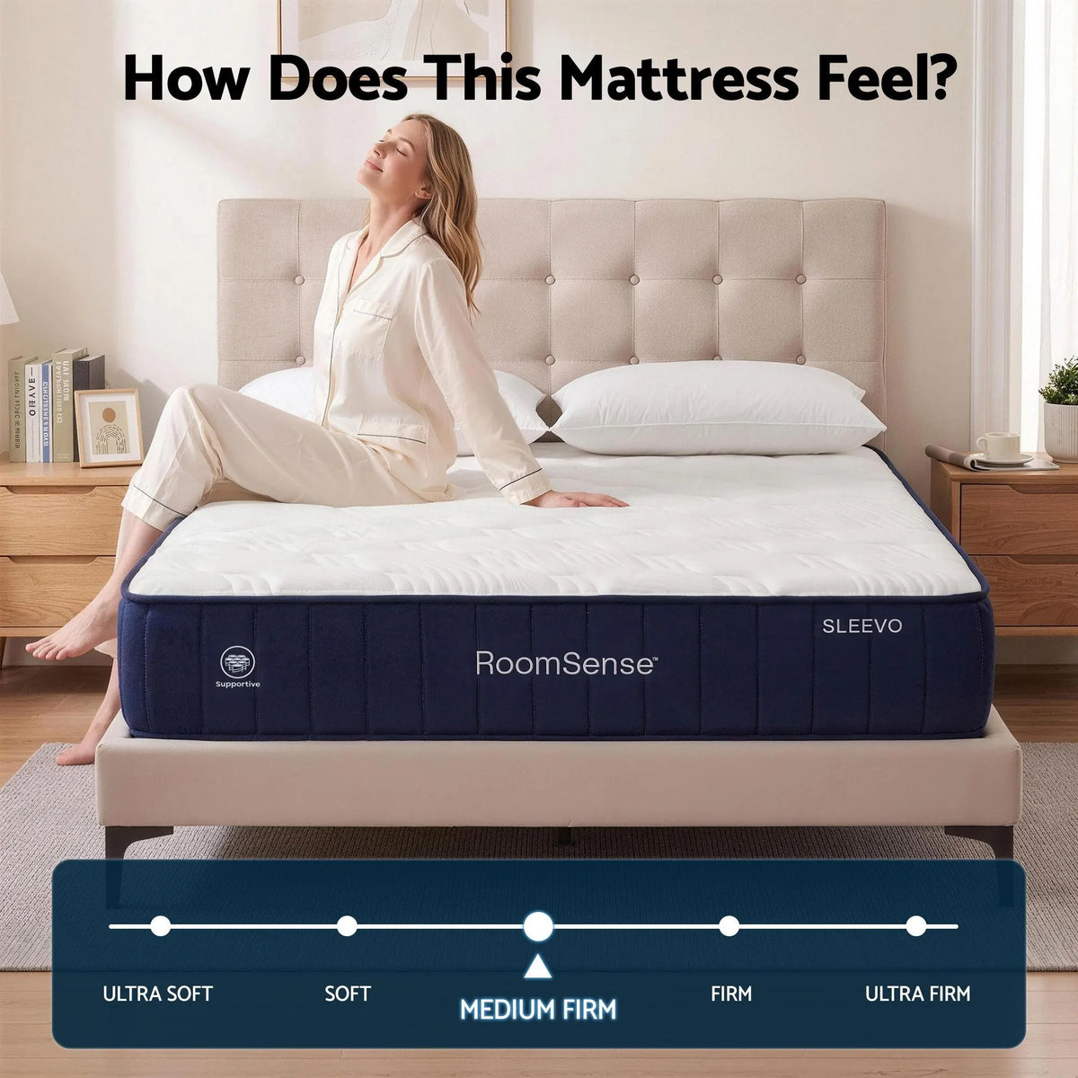 RoomSense King Single Mattress, 26cm Orthopedic Firm Mattress for Back Pain Relief, Pocket Spring Hybrid Mattress King Single Size for Home & Rental - Image 4