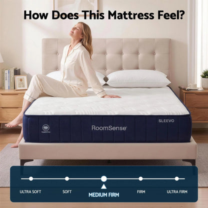 RoomSense King Single Mattress, 26cm Orthopedic Firm Mattress for Back Pain Relief, Pocket Spring Hybrid Mattress King Single Size for Home & Rental - Image 4