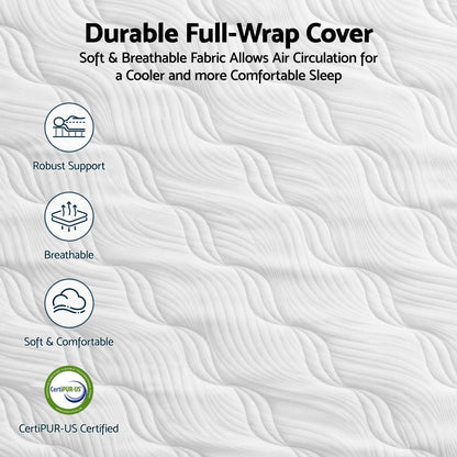 RoomSense King Single Mattress, 26cm Orthopedic Firm Mattress for Back Pain Relief, Pocket Spring Hybrid Mattress King Single Size for Home & Rental - Image 7