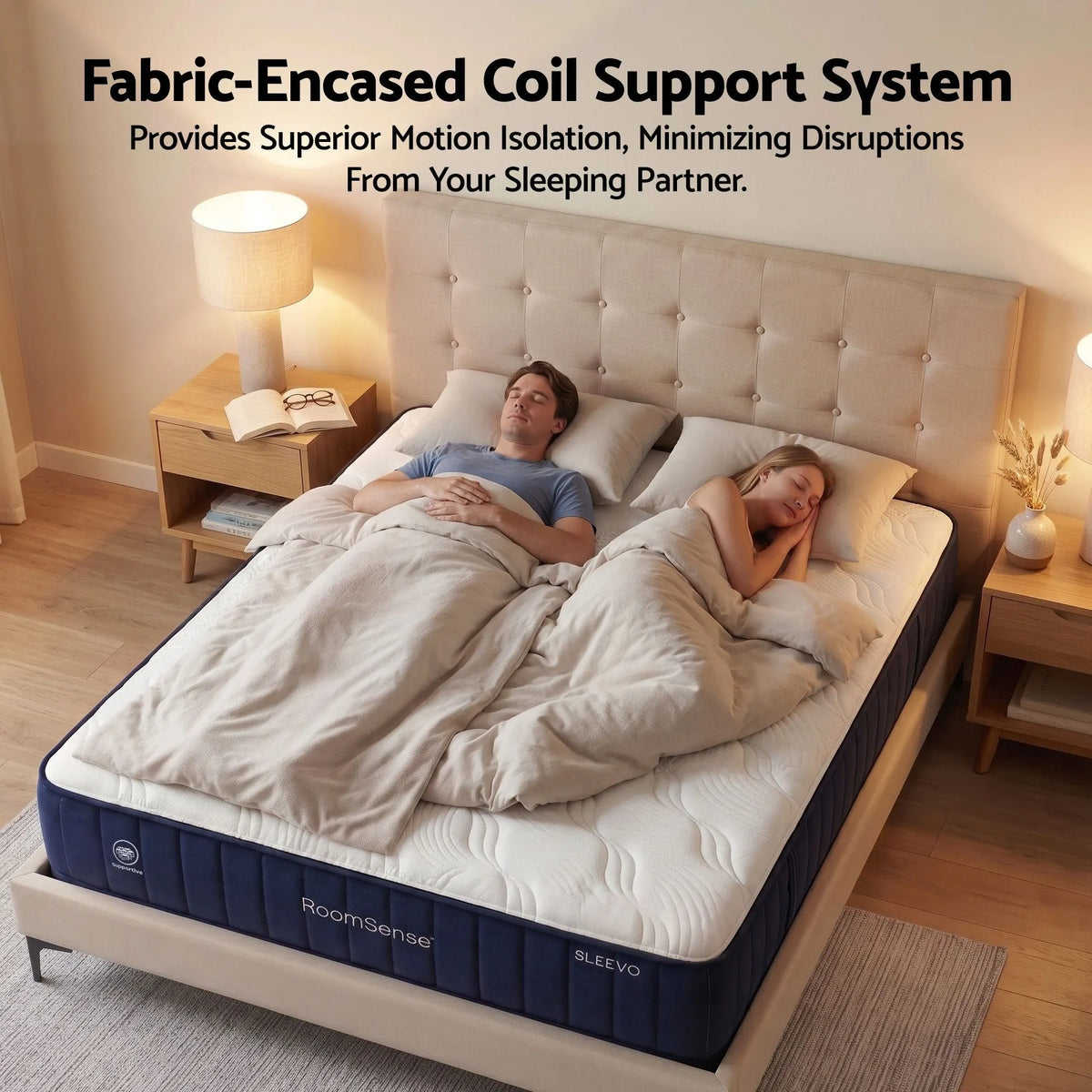 RoomSense King Single Mattress, 26cm Orthopedic Firm Mattress for Back Pain Relief, Pocket Spring Hybrid Mattress King Single Size for Home & Rental - Image 8