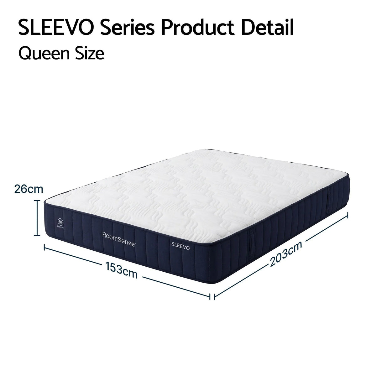 RoomSense Queen Mattress, 26cm Orthopedic Firm Mattress for Back Pain Relief, Pocket Spring Hybrid Mattress Queen Size for Home & Rental - Image 3