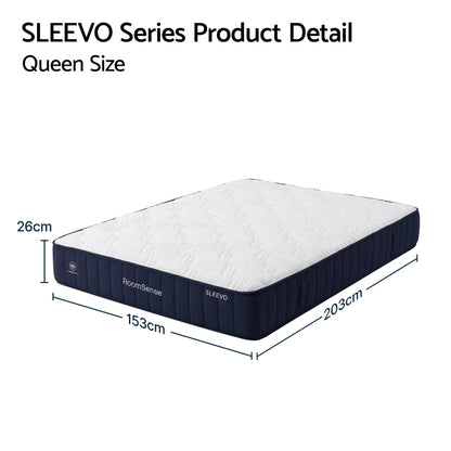 RoomSense Queen Mattress, 26cm Orthopedic Firm Mattress for Back Pain Relief, Pocket Spring Hybrid Mattress Queen Size for Home & Rental - Image 3