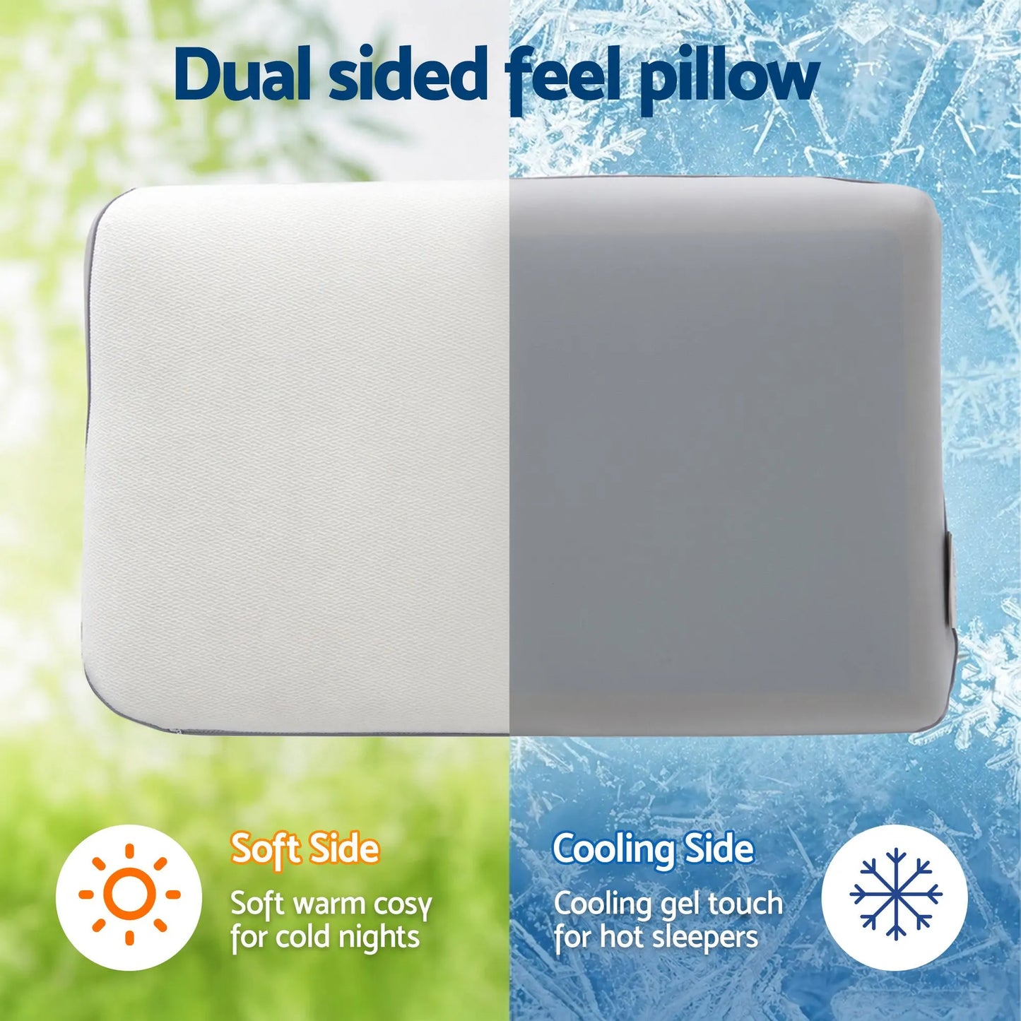ROOMSENSE Reversible Dual-Sided Memory Foam Pillow, Ice-Cooling & Warm Fabric Sides, 55D Ultra-High Density Ergonomic Contour Pillow for Neck Pain Relief, Back & Side Sleepers - Image 5