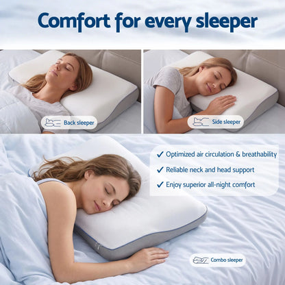 ROOMSENSE Reversible Dual-Sided Memory Foam Pillow, Ice-Cooling & Warm Fabric Sides, 55D Ultra-High Density Ergonomic Contour Pillow for Neck Pain Relief, Back & Side Sleepers - Image 8