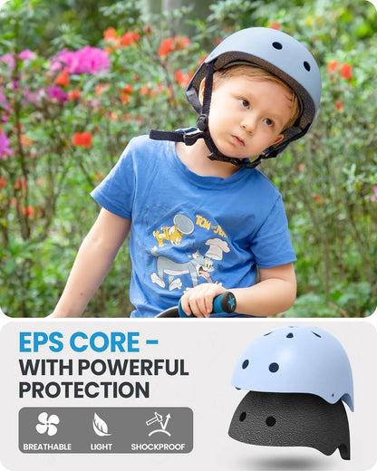 OutdoorMaster Youth & Kids Bike Helmet - Adjustable Multi-Sports Skateboard Helmet with Removable Liners for Balance Bike, Toddler Scooter, One Wheel Hoverboard-Light Blue-Large - Image 5