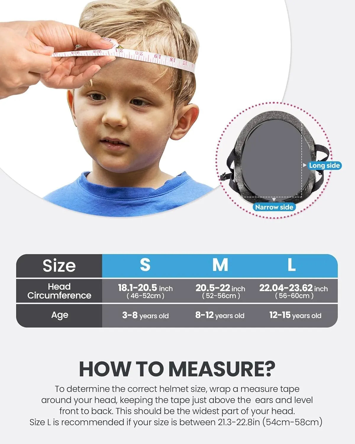OutdoorMaster Youth & Kids Bike Helmet - Adjustable Multi-Sports Skateboard Helmet with Removable Liners for Balance Bike, Toddler Scooter, One Wheel Hoverboard-Light Blue-Large - Image 6