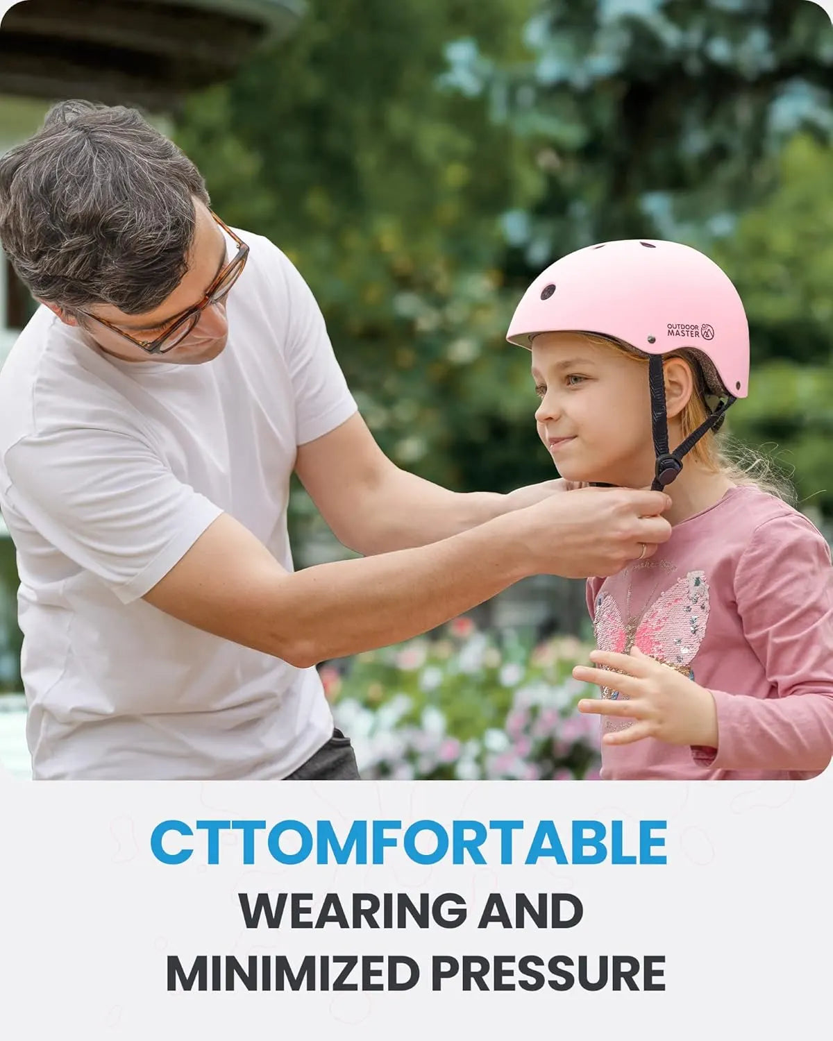 OutdoorMaster Youth & Kids Bike Helmet - Adjustable Multi-Sports Skateboard Helmet with Removable Liners for Balance Bike, Toddler Scooter, One Wheel Hoverboard-Light Pink-Large - Image 2