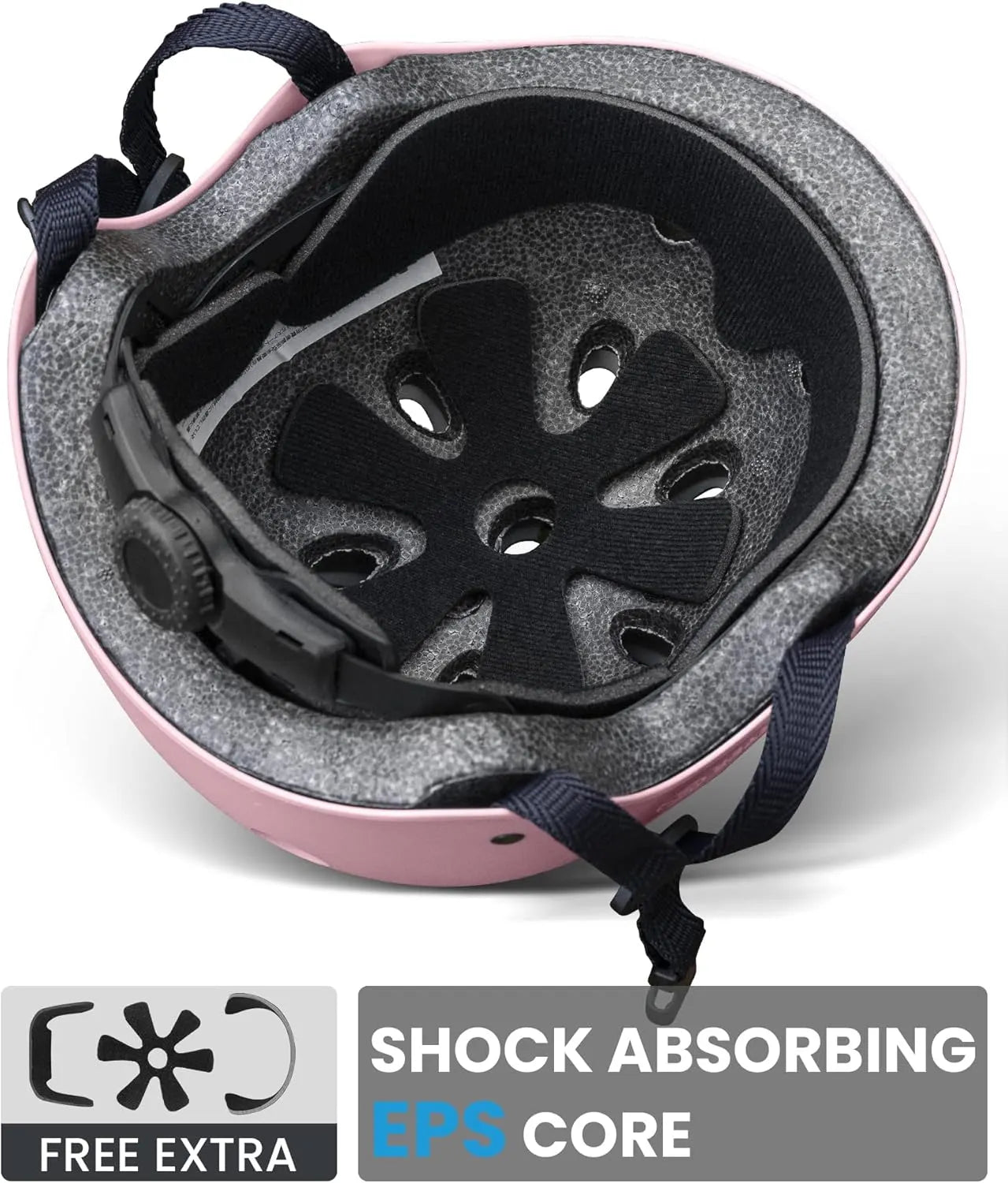 OutdoorMaster Youth & Kids Bike Helmet - Adjustable Multi-Sports Skateboard Helmet with Removable Liners for Balance Bike, Toddler Scooter, One Wheel Hoverboard-Light Pink-Large - Image 4