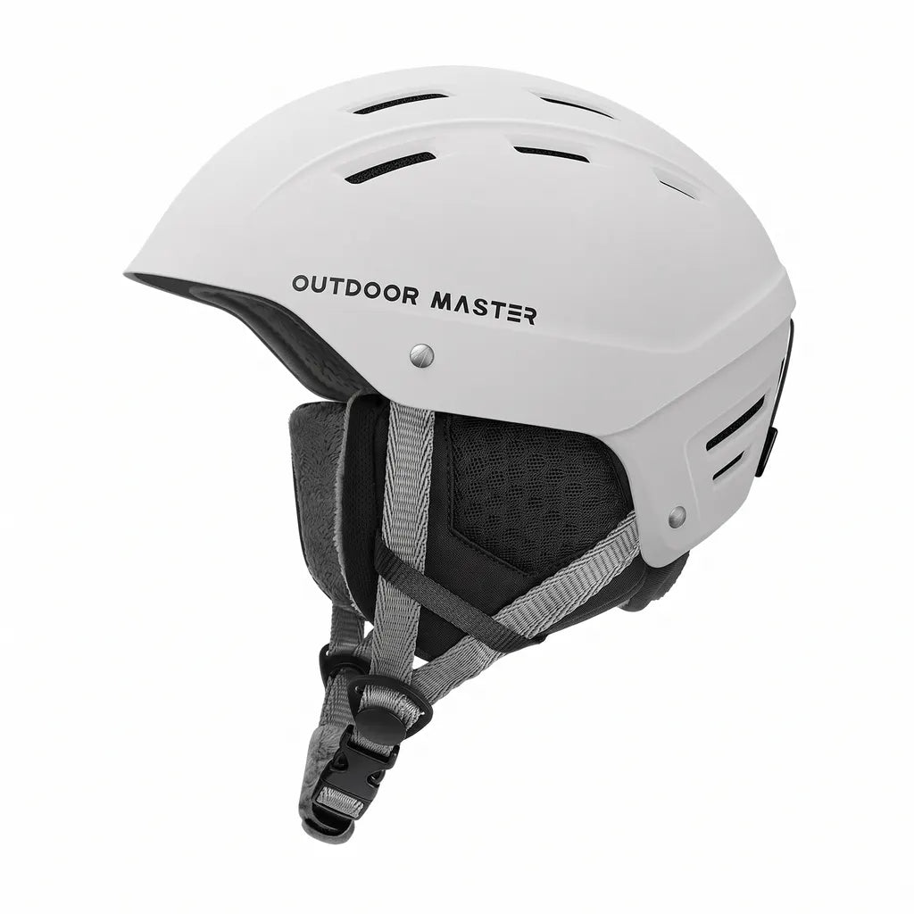 OutdoorMaster Kelvin II Ski Helmet - Snow Sport Helmet Snowboard Helmet for Men Women & Youth White L