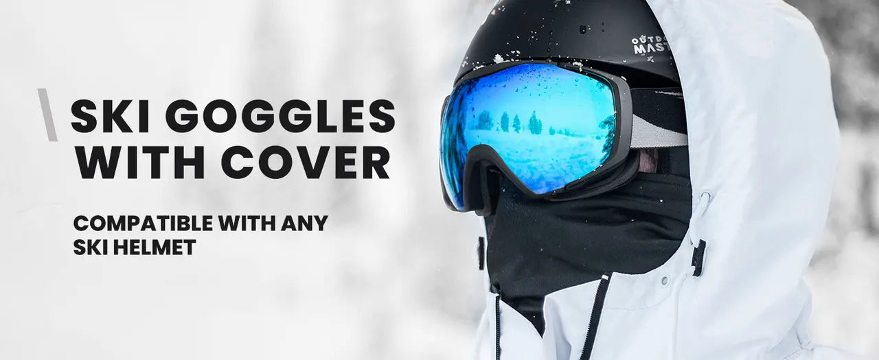 OutdoorMaster Ski Goggles with Cover Snowboard Snow Goggles OTG Anti-Fog -100% UV Protection-OM-18