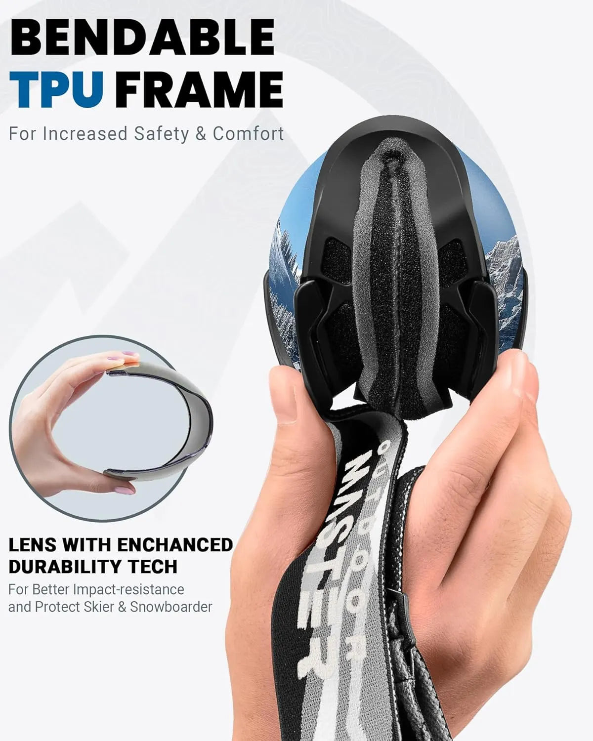 OutdoorMaster Ski Goggles with Cover Snowboard Snow Goggles OTG Anti-Fog -100% UV Protection-OM-18 - Image 3