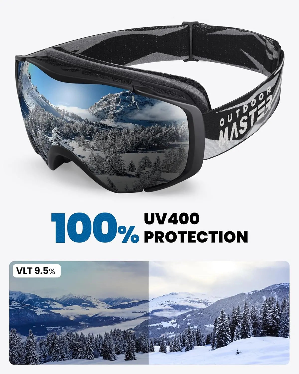 OutdoorMaster Ski Goggles with Cover Snowboard Snow Goggles OTG Anti-Fog -100% UV Protection-OM-18 - Image 5