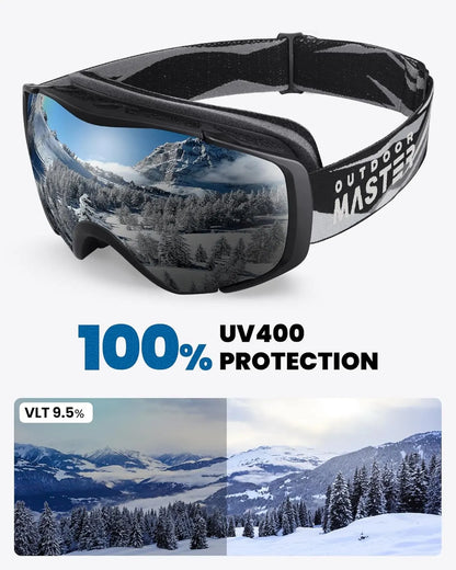OutdoorMaster Ski Goggles with Cover Snowboard Snow Goggles OTG Anti-Fog -100% UV Protection-OM-18 - Image 5