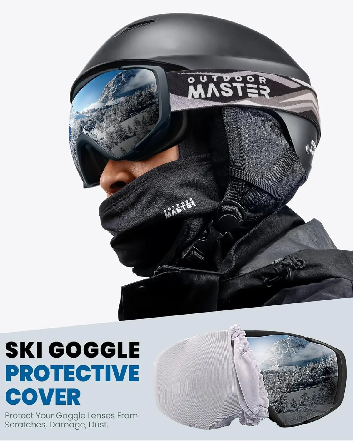 OutdoorMaster Ski Goggles with Cover Snowboard Snow Goggles OTG Anti-Fog -100% UV Protection-OM-18 - Image 6