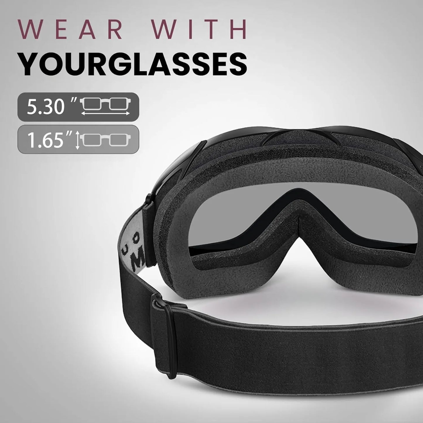 OutdoorMaster OTG Ski Goggles - Over Glasses Ski/Snowboard Goggles for Men, Women & Youth - 100% UV Protection-OM-5