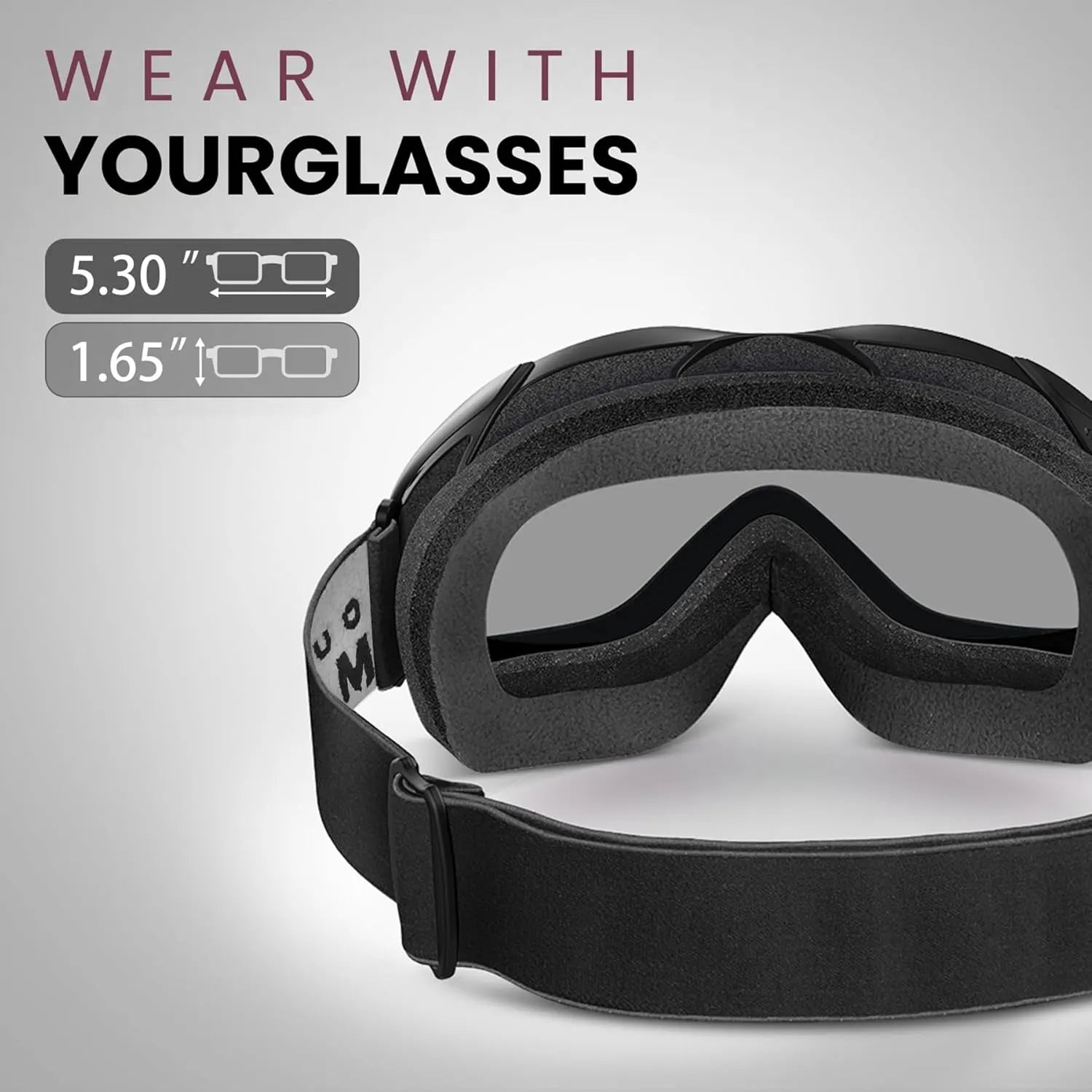 OutdoorMaster OTG Ski Goggles - Over Glasses Ski/Snowboard Goggles for Men, Women & Youth - 100% UV Protection-OM-5