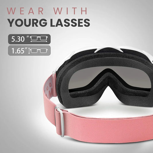 OutdoorMaster OTG Ski Goggles - Over Glasses Ski/Snowboard Goggles for Men, Women & Youth - 100% UV Protection-OM-5