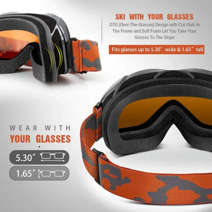 OutdoorMaster OTG Ski Goggles - Over Glasses Ski/Snowboard Goggles for Men, Women & Youth - 100% UV Protection-OM-5 - Image 5