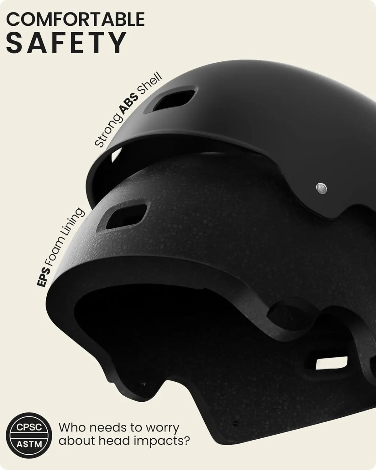 OutdoorMaster Skateboard Cycling Helmet - Two Removable Liners Ventilation Multi-Sport Scooter Roller Skate Inline Skating Rollerblading for  Adults-Black-Small - Image 2