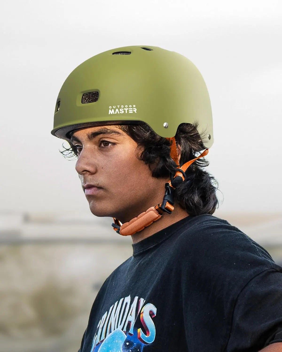 OutdoorMaster Skateboard Bike Helmet for Adults &Youth - Multi-Sport Certified Impact Resistant with 2 Removable Liners & Ventilation for Scooter-Matte Adventure Green- Skating-White-Medium - Image 7