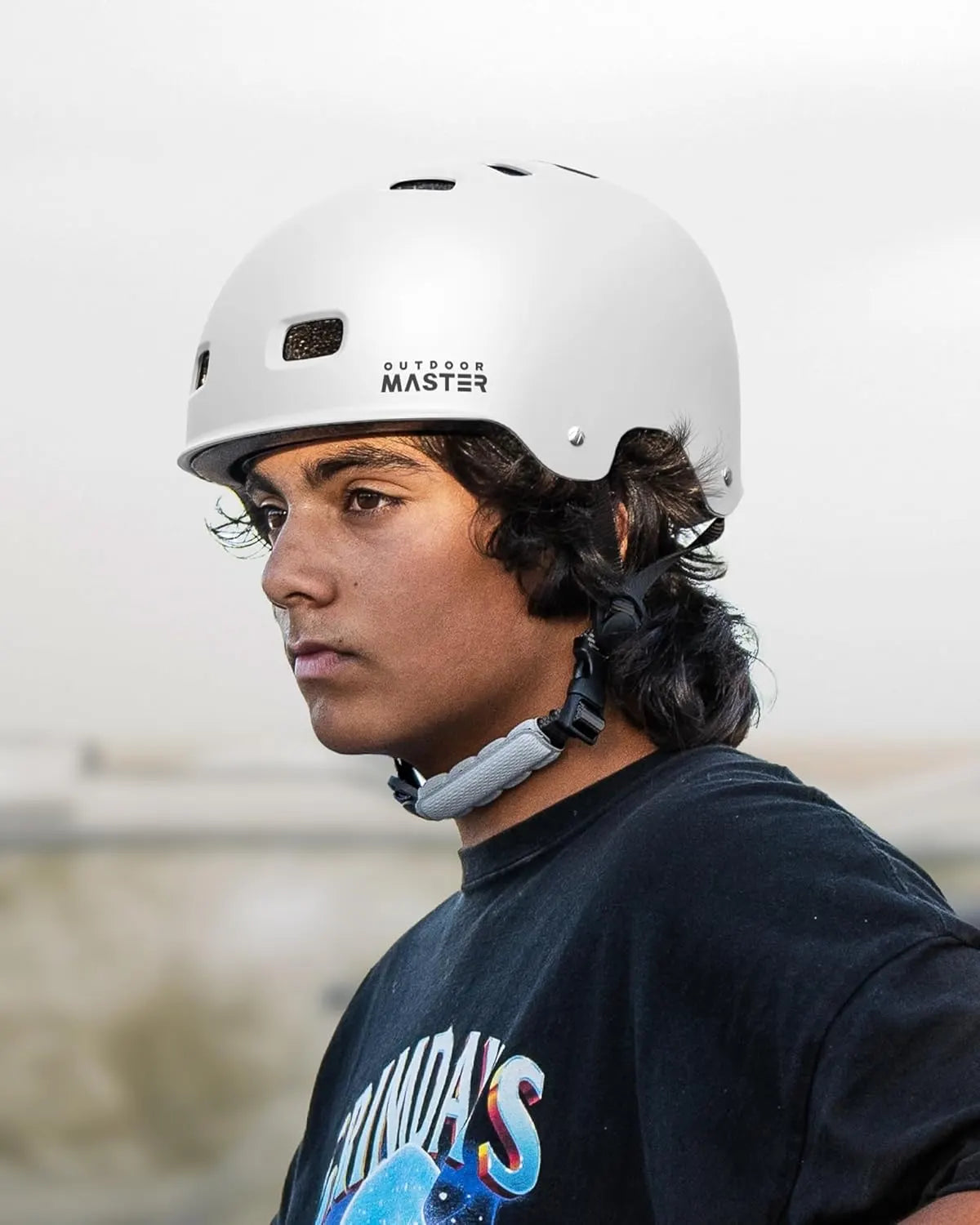 OutdoorMaster Skateboard Bike Helmet for Adults &Youth - Multi-Sport Certified Impact Resistant with 2 Removable Liners & Ventilation for Scooter, Skating-White-Small - Image 7