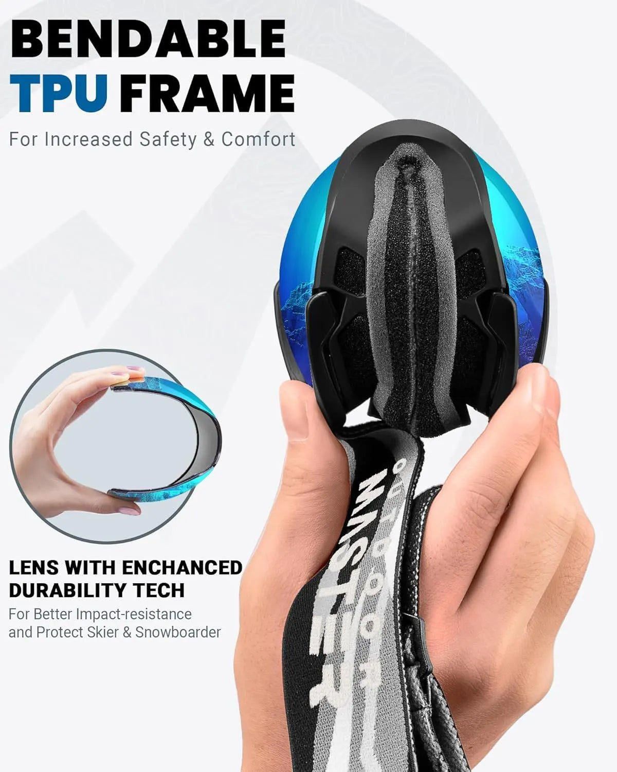 OutdoorMaster Ski Goggles with Cover Snowboard Snow Goggles OTG Anti-Fog -100% UV Protection-OM-18 - Image 5