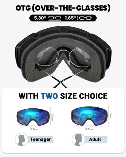 OutdoorMaster Ski Goggles with Cover Snowboard Snow Goggles OTG Anti-Fog -100% UV Protection-OM-18 - Image 6
