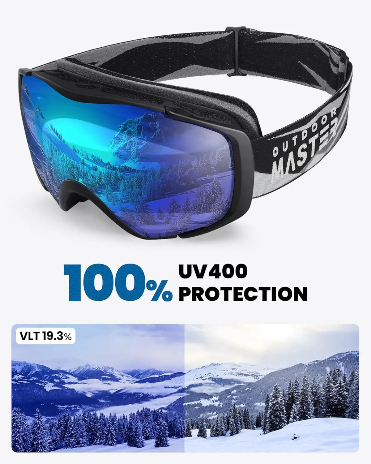 OutdoorMaster Ski Goggles with Cover Snowboard Snow Goggles OTG Anti-Fog -100% UV Protection-OM-18 - Image 7