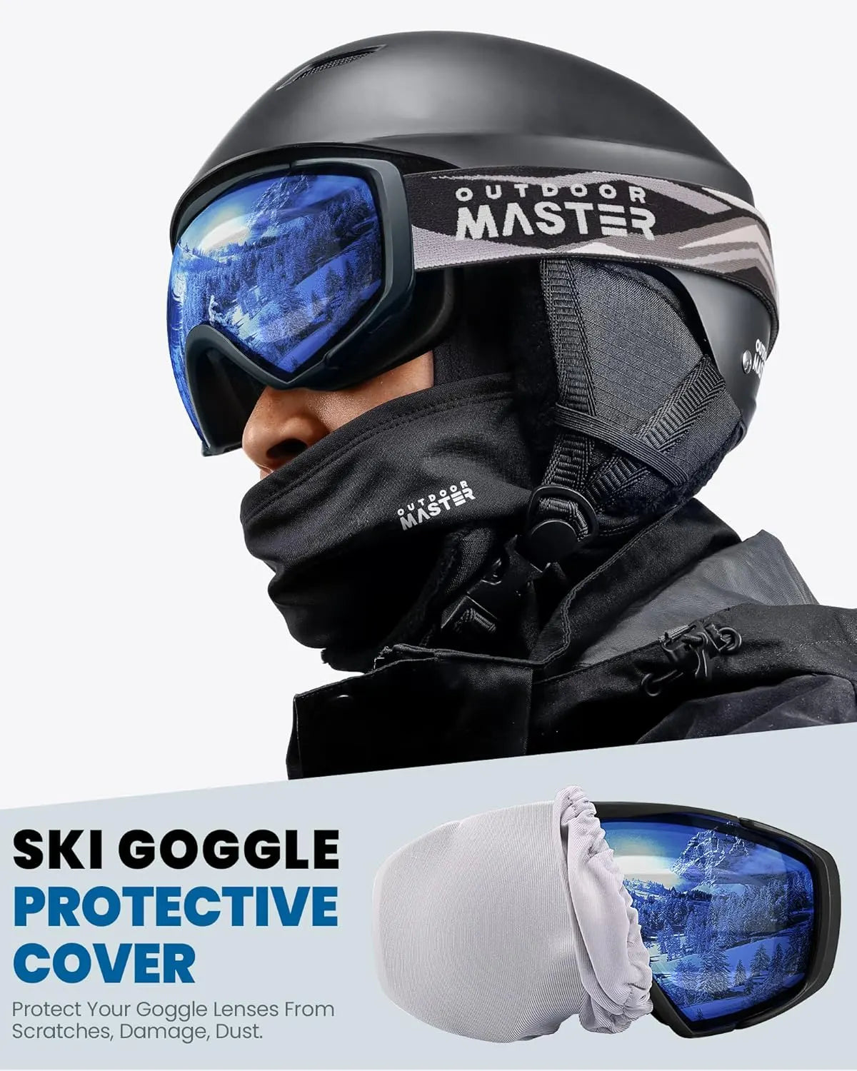 OutdoorMaster Ski Goggles with Cover Snowboard Snow Goggles OTG Anti-Fog -100% UV Protection-OM-18 - Image 4