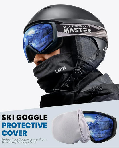 OutdoorMaster Ski Goggles with Cover Snowboard Snow Goggles OTG Anti-Fog -100% UV Protection-OM-18 - Image 4