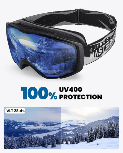 OutdoorMaster Ski Goggles with Cover Snowboard Snow Goggles OTG Anti-Fog -100% UV Protection-OM-18 - Image 5