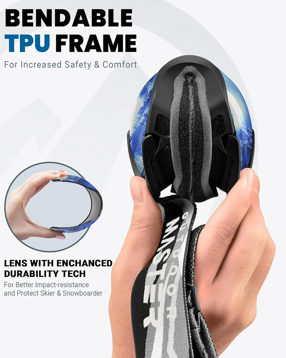 OutdoorMaster Ski Goggles with Cover Snowboard Snow Goggles OTG Anti-Fog -100% UV Protection-OM-18 - Image 6
