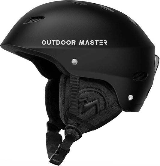 OutdoorMaster Kelvin Ski Helmet - with ASTM Certified Safety, 9 Options - for Men, Women & Youth-White,Large