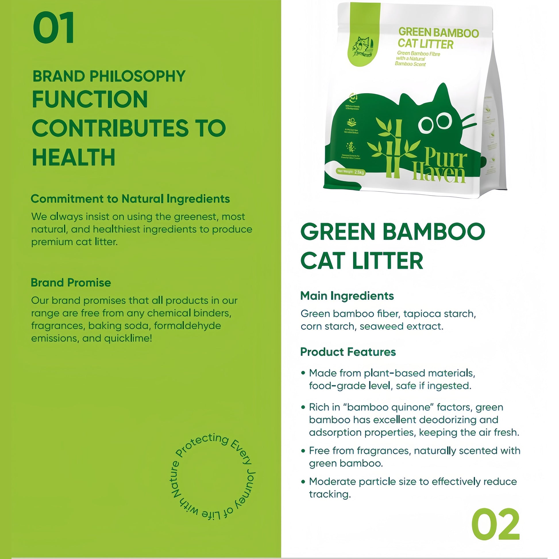 PurrHaven Bamboo Clumping Cat & Kitty Litter, 30kg 12 Pack,Dust Free,Natural Flusable,Easy to Clean,Odour Neutraliser,Rapid Liquid Absorption,Non-Toxic Formula - Image 5