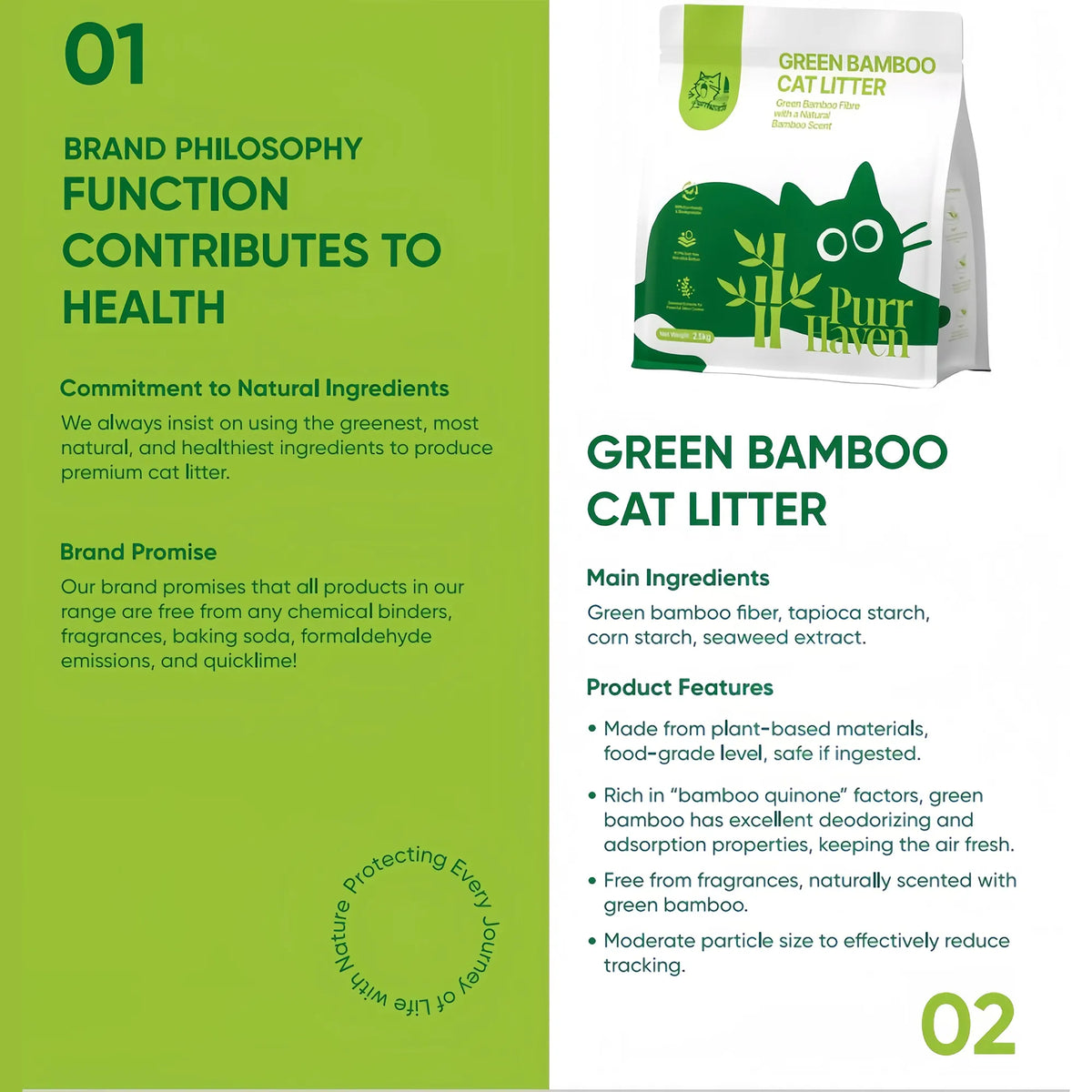 PurrHaven Bamboo Clumping Cat & Kitty Litter, 30kg 12 Pack,Dust Free,Natural Flusable,Easy to Clean,Odour Neutraliser,Rapid Liquid Absorption,Non-Toxic Formula - Image 5