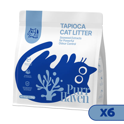 PurrHaven Tapioca Clumping Cat & Kitty Litter, 15kg (6 Pack),Dust Free,Natural Flusable,Easy to Clean,Odour Neutraliser,Rapid Liquid Absorption,Non-Toxic Formula - Image 7