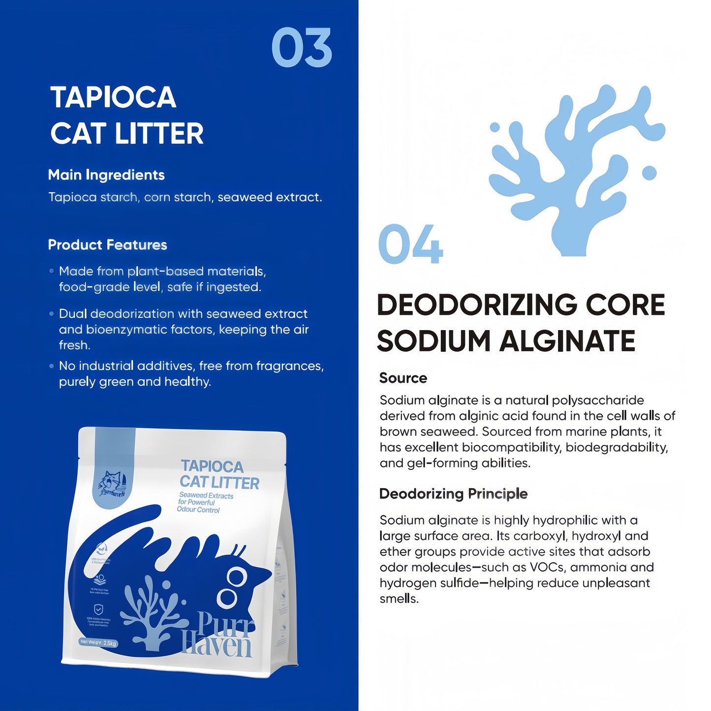 PurrHaven Tapioca Clumping Cat & Kitty Litter, 30kg (12 Pack),Dust Free,Plant-Based,Easy to Clean,Odour Neutraliser,Rapid Liquid Absorption,Non-Toxic Formula - Image 5