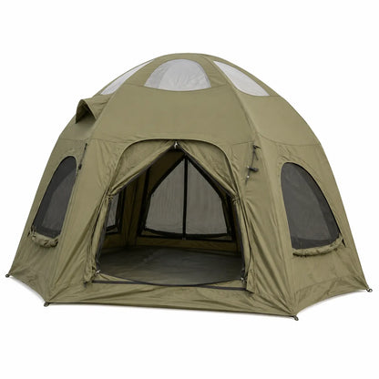 Weisshorn 4 Person Inflatable Camping Tent TC Canvas Sun Shade Rain-Ready